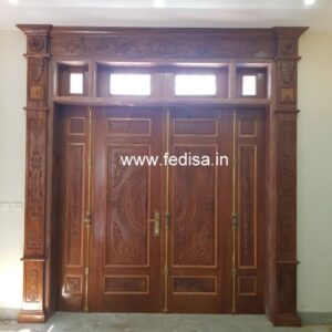 Wooden Door Design Main Door Grill Designs For Flats Pooja Doors With Bells Sagwan Chokhat Design