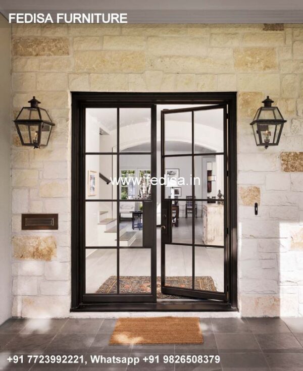 Wooden Door Design Main Door Grill Designs For Flats New Double Door Design 2042 Teak Brown Color Door