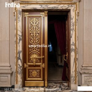 Elegant Double Door Classic Entry Design Aluminum Door Design Price No-6765