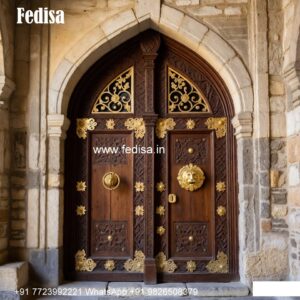 Double Door Classic Style Main Door Frame Carving Designs No-6810
