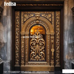 Front Entrance Classic Door Puja Room Glass Door Design No-6838