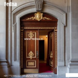 Mahogany Classic Doors Folding Grill Gate Design No-6867