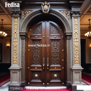 Classic Wooden Main Door Design For Home Door Kundi Design No-6925