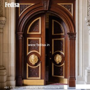 Elegant Double Door Classic Entry Design Teak Wood Main Double Door Carving Designs No-6929