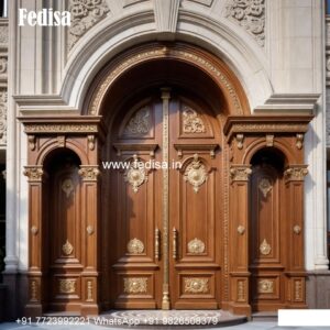Double Door Classic Style Apartment Flat Main Entrance Design No-7015