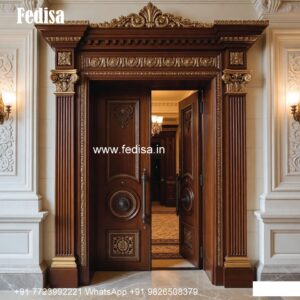 Mahogany Classic Doors Mirror Door Design For Drawing Room No-7031