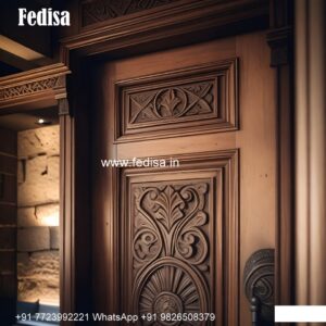 Arch Top Wooden Door Safety Door Jali Price No-7098