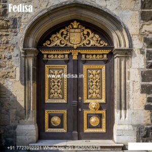 Hardwood Traditional Doors Parking Door Design No-7116