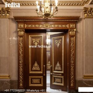 Mahogany Classic Doors Sliding Door For Pooja Room No-7195