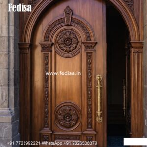 Colonial Style Door Pooja Mandir Glass Door Design No-7242