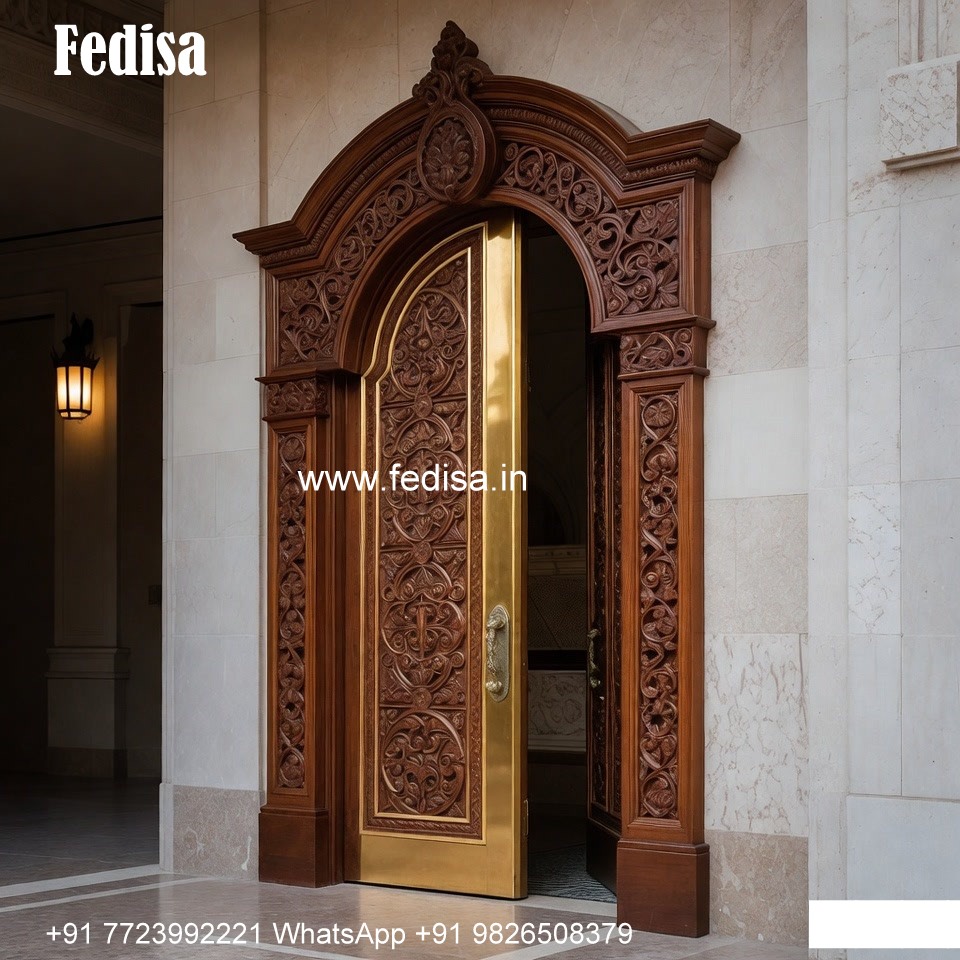 Elegant Double Door Classic Entry Design Church Main Door Design No-7339