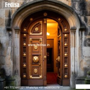 Hardwood Traditional Doors Panel Door Design Wooden No-7362