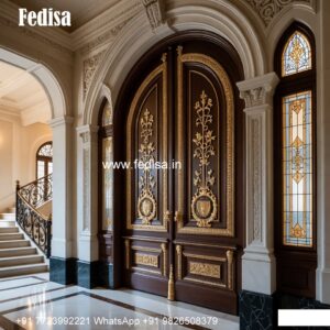 Elegant Double Door Classic Entry Design Pvc Door Design Catalog No-7380