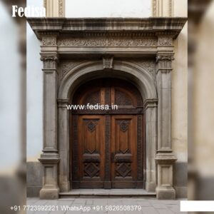 Arch Top Wooden Door Steel Jali Door No-7385