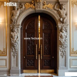 Vintage Wooden Door Iron Room Gate Design No-7390