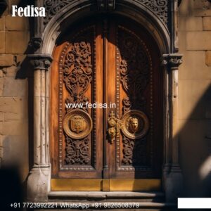 Double Door Classic Style Wood Door Design Simple No-7425