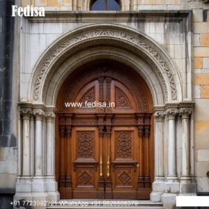 Arch Top Wooden Door Hall Door Frame Design No-7426