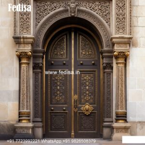 Engraved Wooden Door Kitchen Mirror Door Design No-7427