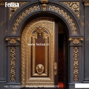 Home Entry Wooden Door Ss Grill Design For Main Door No-7454