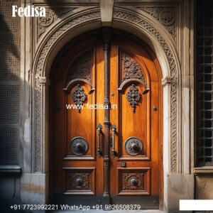 Handcrafted Wooden Door Front Door With Glass Design No-7484