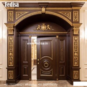 Glass Panel Classic Door Laser Cutting Main Door Design No-7510