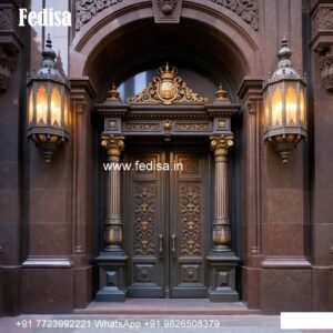 Double Door Classic Style Front Door Side Glass Design No-7548