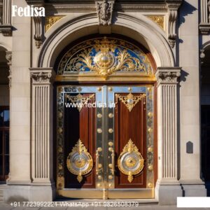 Engraved Wooden Door Kitchen Front Door Design No-7550