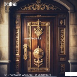 Carved Wooden Doors Gate Chokhat Design No-7565