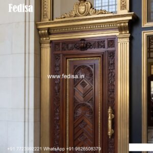 Elegant Double Door Classic Entry Design Gray Door Design No-7585