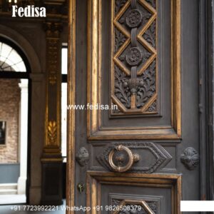 Bungalow Classic Door Design Round Shaped Main Door Design No-7620