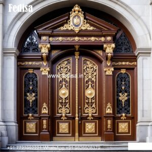 Mahogany Classic Doors Double Door Grill Gate Design No-7646