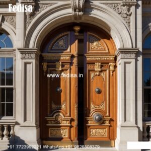 Engraved Wooden Door Mosquito Gate Design No-7714