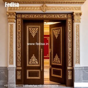 Traditional Carved Wooden Front Door Ideas Wooden Balcony Door Design No-7746