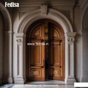 Solid Wood Classic Door Half Round Door Design No-7767