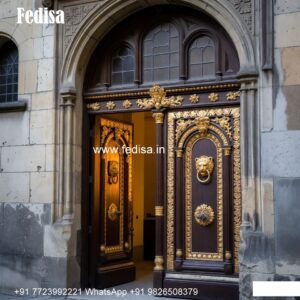 Villa Entrance Door Two Panel Door Design No-7824