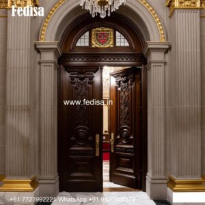 Traditional Carved Wooden Front Door Ideas Simple Panel Door Design No-7828