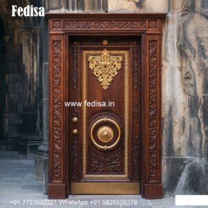 French Classic Doors Main Door Groove Design No-7860
