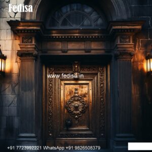 Traditional Carved Wooden Front Door Ideas Hidden Toilet Door Design No-7869