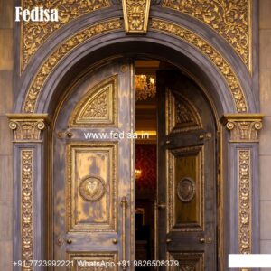 Glass Panel Classic Door Double Door Darwaza Design No-7879