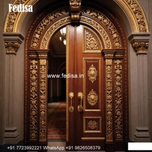 Elegant Door Design Glass Door Pooja Room No-7884