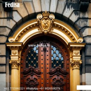 Teak Wood Door Design Double Shutter Door Design No-7973