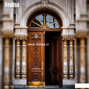 Victorian Door Design Wooden Door With Steel Design No-7979