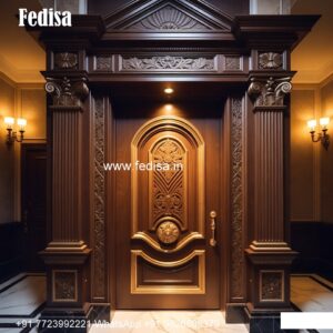 Arch Top Wooden Door Old Main Door Design No-8082