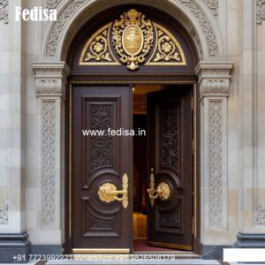 Solid Wood Classic Door Almirah Glass Door Design No-8095