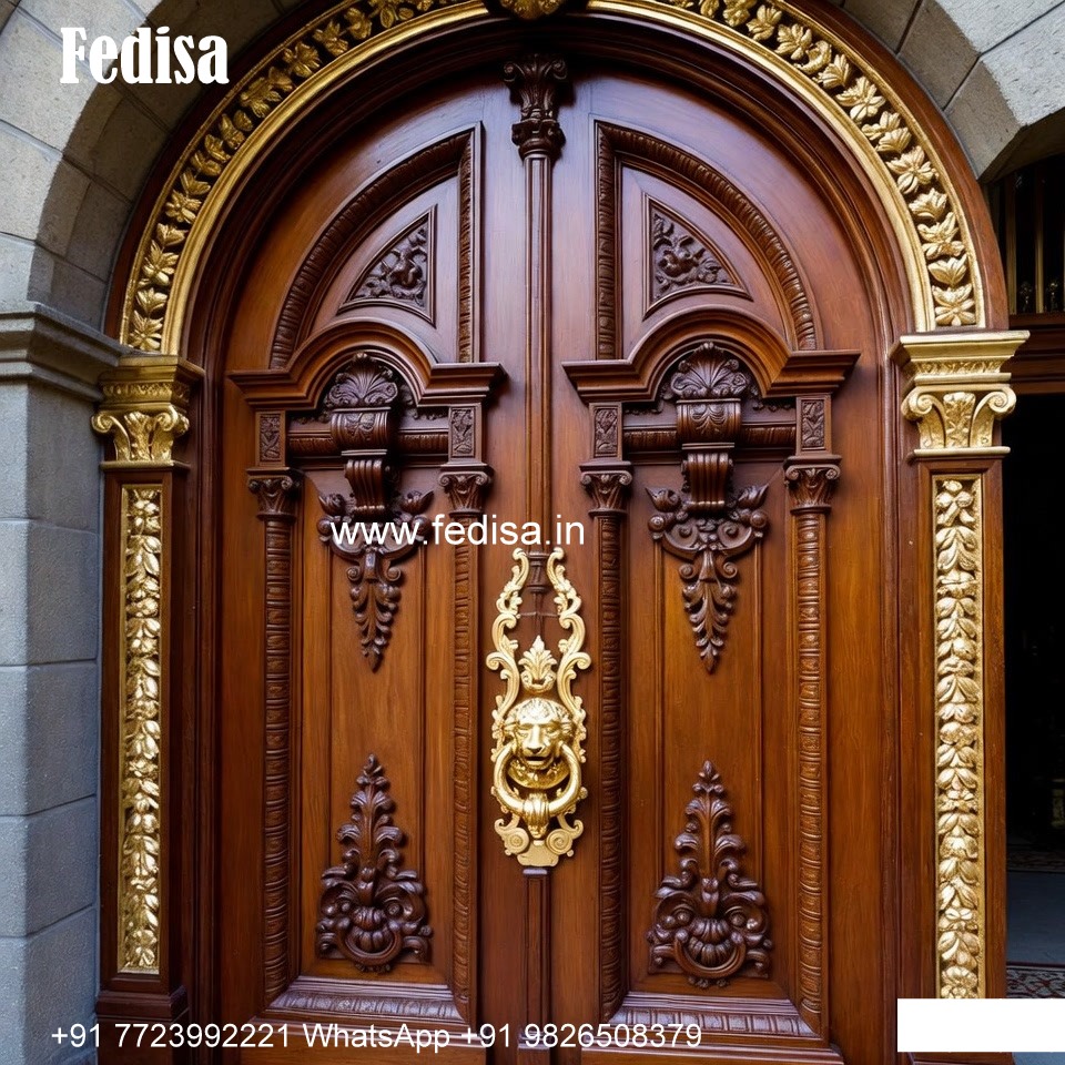 Rustic Classic Door Main Door Window Grill Design No-8145
