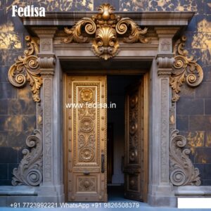 Glass Panel Classic Door Door Frame Design No-8207