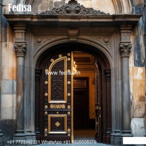 Engraved Wooden Door French Door Design No-8247