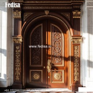 Solid Wood Classic Door Main Door Grill Design No-8300