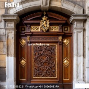 Handcrafted Wooden Door Puja Room Door Design No-8304