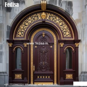 Home Entry Wooden Door Pooja Room Glass Door Design No-8315